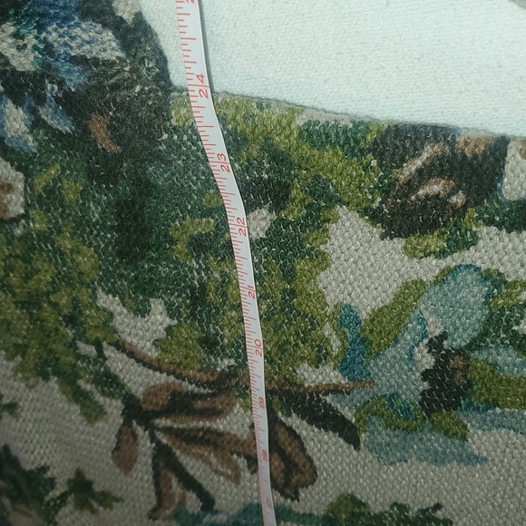 J. Jill Tan Green Turquoise Floral Knit Turtleneck Pullover Sz. L Sweater - Picture 8 of 14